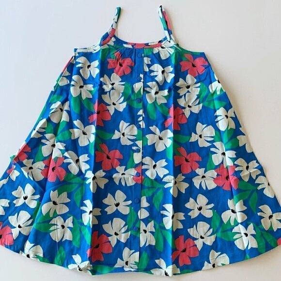 Hanna Andersson Girl Woven Blue Floral Dress 6-7 years 120 cm or 8 Years 130 Cm - Picture 1 of 10